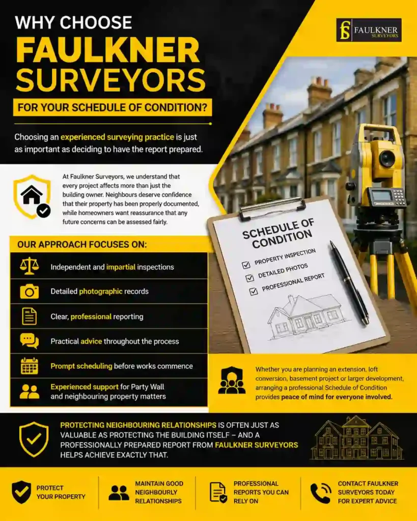 Schedule of Condition: What It Is and Why It Protects Both Neighbours 3 Why Choose Faulkner Surveyors for Your Schedule of Condition Bristol?